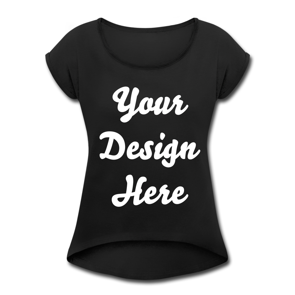 Women's Roll Cuff T-Shirt - black