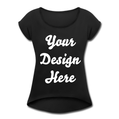 Women's Roll Cuff T-Shirt - black