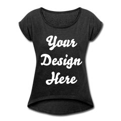 Women's Roll Cuff T-Shirt - heather black