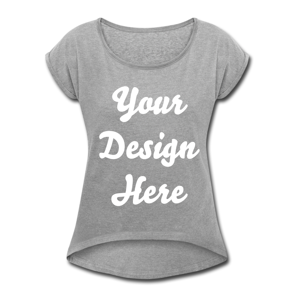 Women's Roll Cuff T-Shirt - heather gray