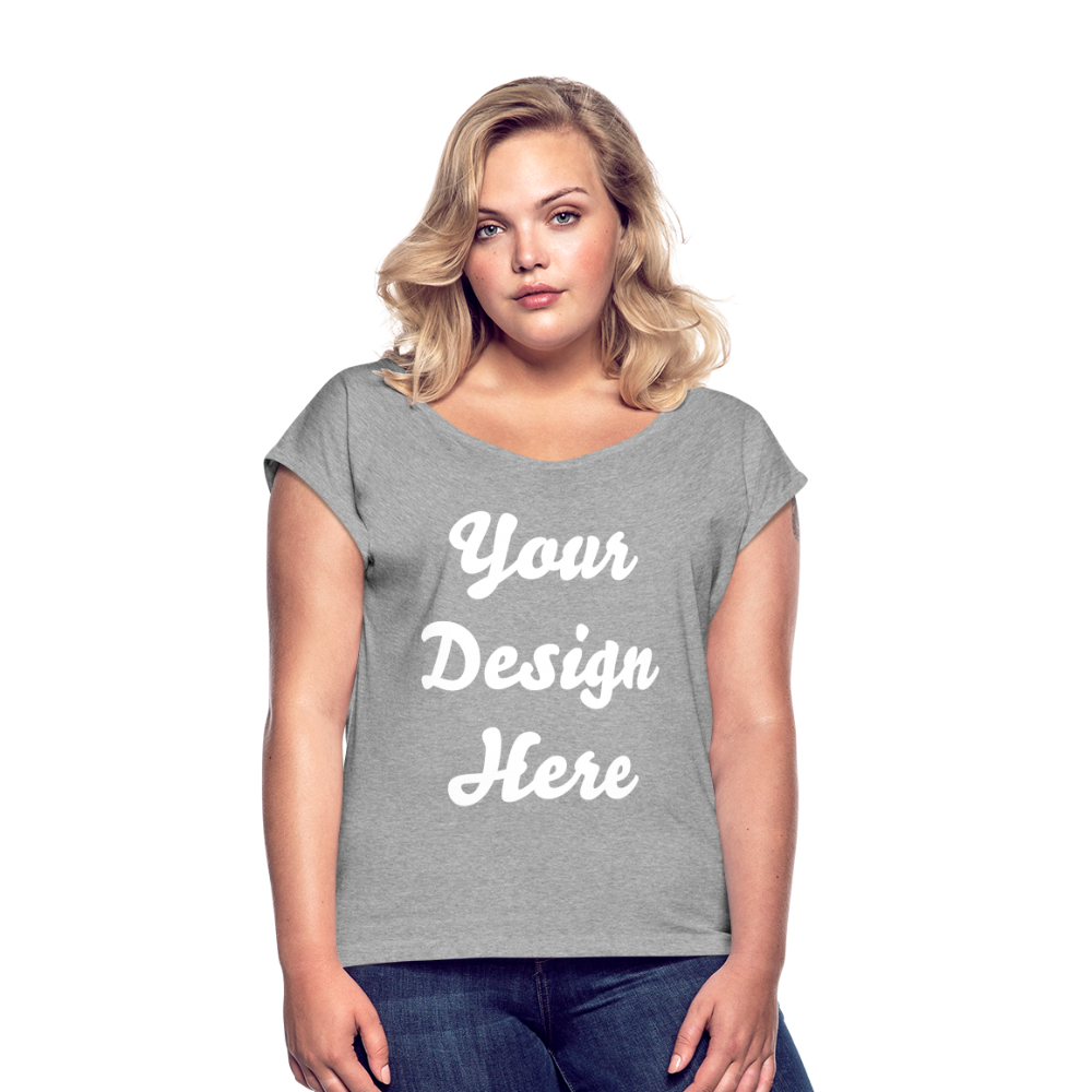 Women's Roll Cuff T-Shirt - heather gray