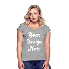 Women's Roll Cuff T-Shirt - heather gray