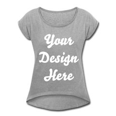 Women's Roll Cuff T-Shirt - heather gray