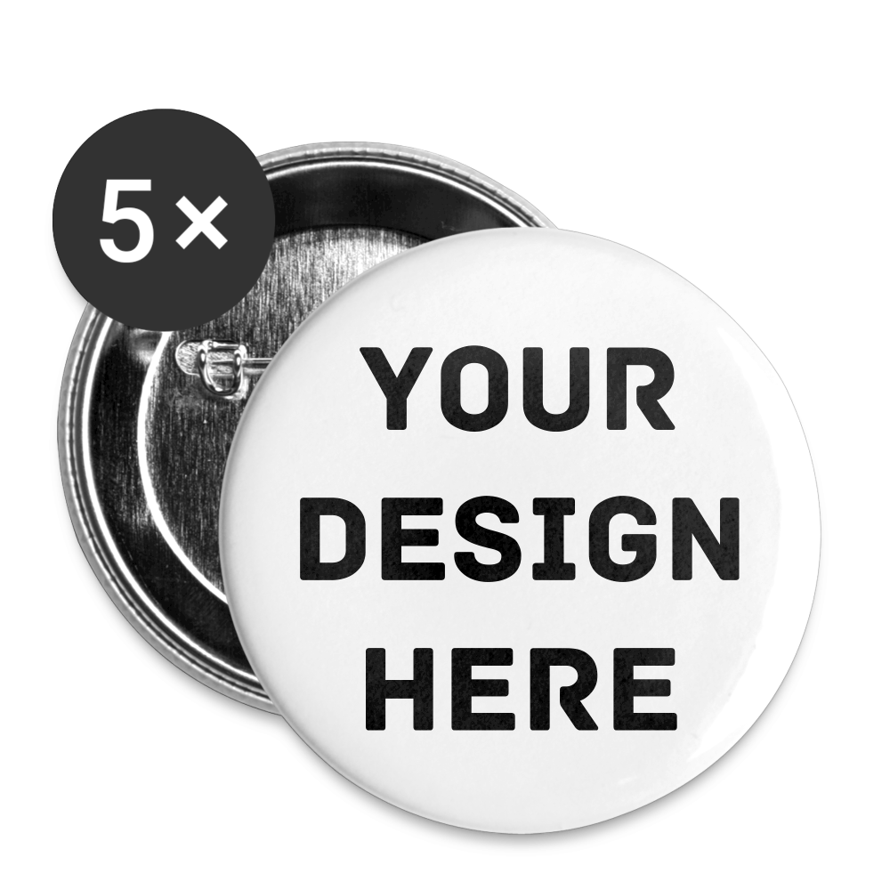 Buttons small 1'' (5-pack) - white